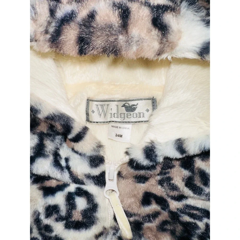 Widgeon Leopard Cheetah Vest Fur Fuzzy 24 Months Infant Girls Ears A9